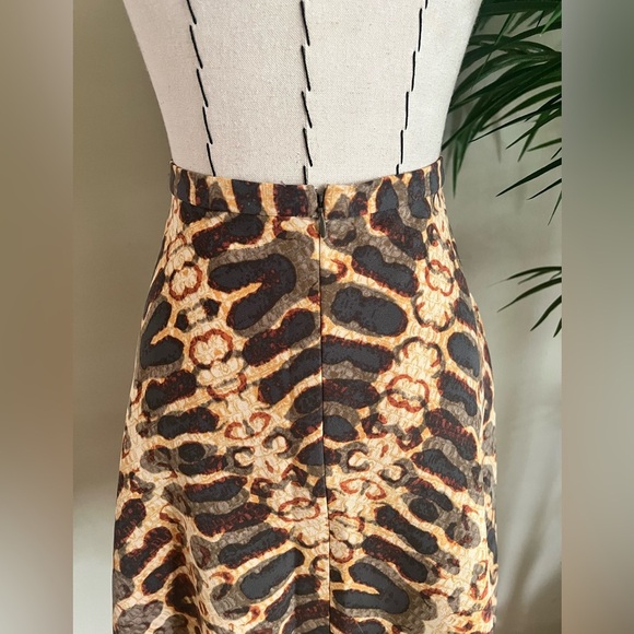 Joe Fresh Brown Cream Pront A-Line Skirt | Size 0 - Picture 3 of 13
